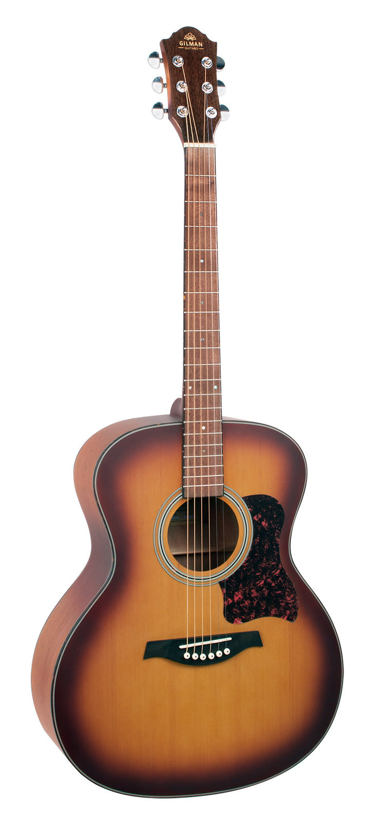 Gilman Grand Auditorium Acoustic Guitar. Tobacco Sunburst Satin. Cedar top, mahogany back and sides.