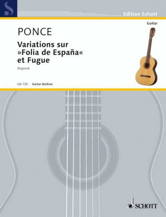 Variations Sur Folia De Espana Et Fugue Guitar Book