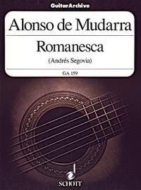 Mudarra - Romanesca for Guitar by Schott Music, 2 Pages