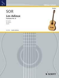 Sor - Les Adieux Fantasie No. 6 Op. 21 for Guitar by Fernando Sor, 12 Pages, Published by Schott Music