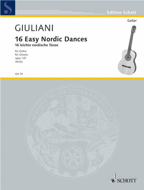 Easy Dances Of Norway 16 Op 147 Guitar Book