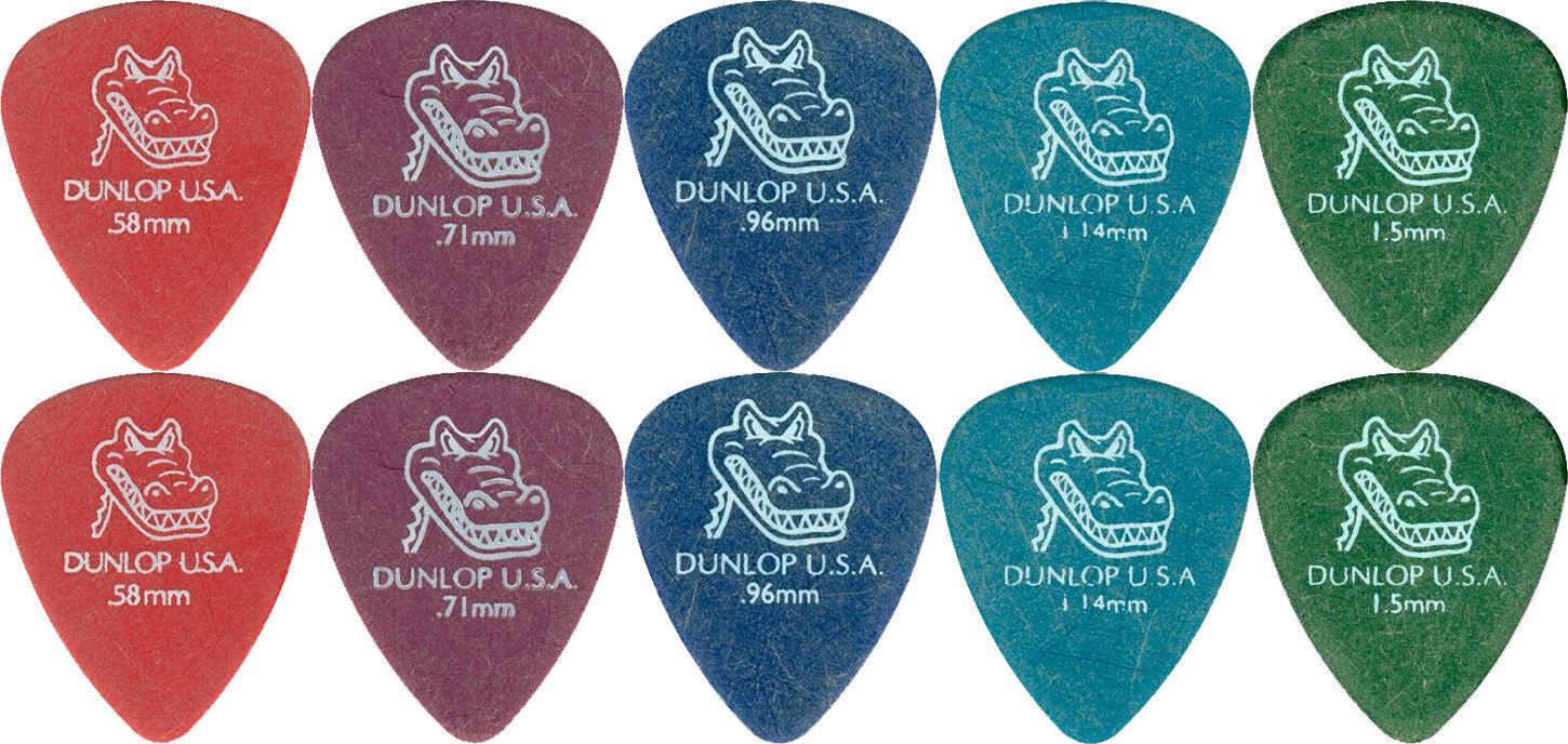10 x Jim Dunlop Gator Grip 417R MIXED Guitar Picks Starter Set / Beginner