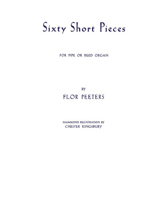 Short Pieces Organ 60