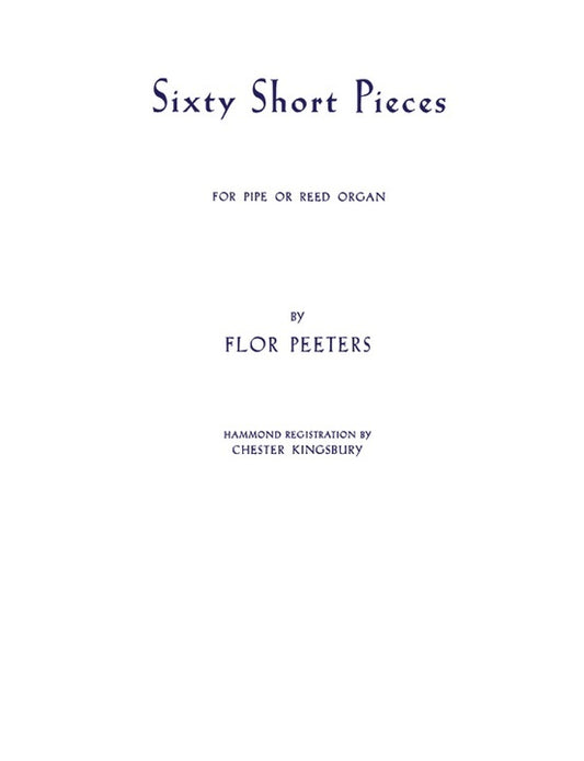 Short Pieces Organ 60