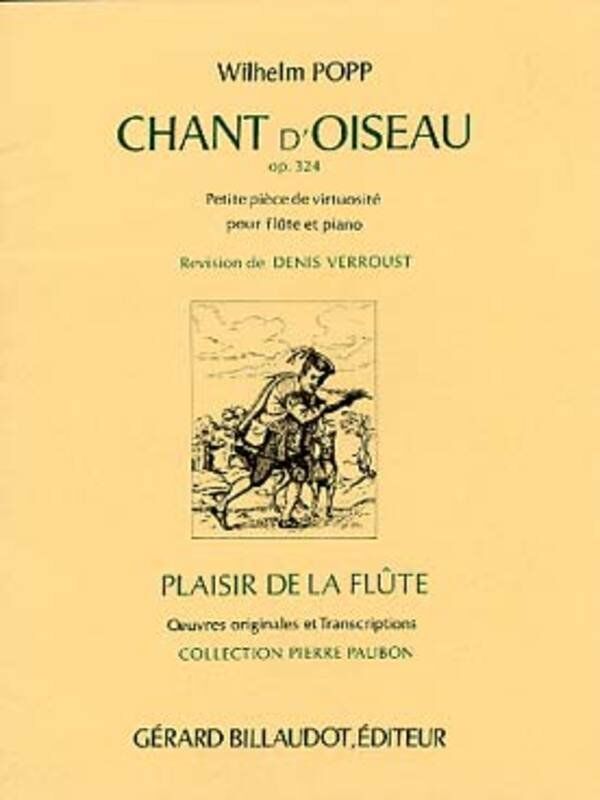 Popp - Chant D'Oiseau Op. 324 for Flute and Piano, Arranged by Denis Verroust, Grade 7, Duration 4.40 mins