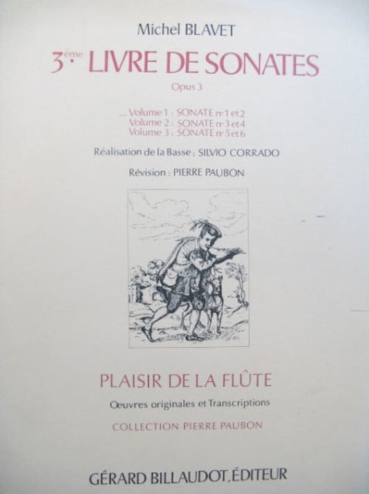 Blavet - Third Book Of Sonatas Op 3 Vol 3 Flute/Piano (Softcover Book)