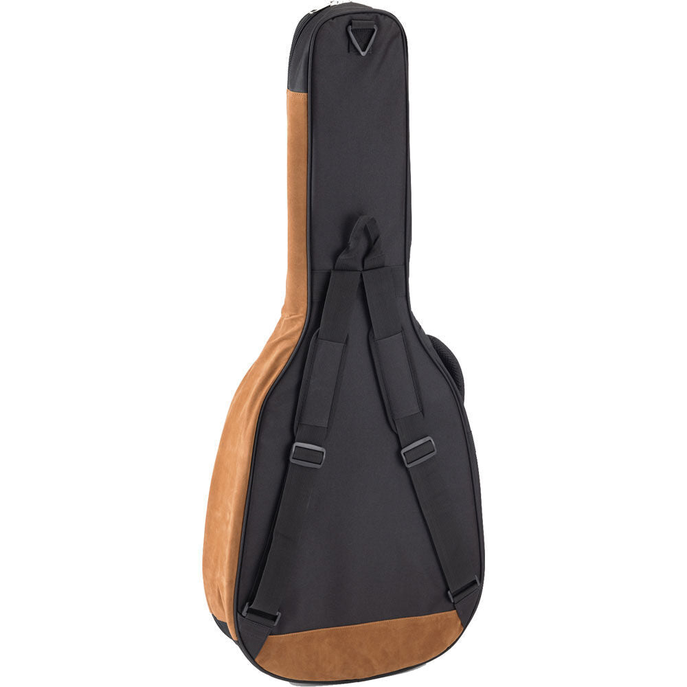 On Stage Adventure Series Acoustic Guitar Gig Bag - Black/Brown, 600D Nylon, 3 Accessory Pockets, Ergonomic Backpack Straps, 2.3 lb — view 2