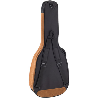 On Stage Adventure Series Acoustic Guitar Gig Bag - Black/Brown, 600D Nylon, 3 Accessory Pockets, Ergonomic Backpack Straps, 2.3 lb — view 2
