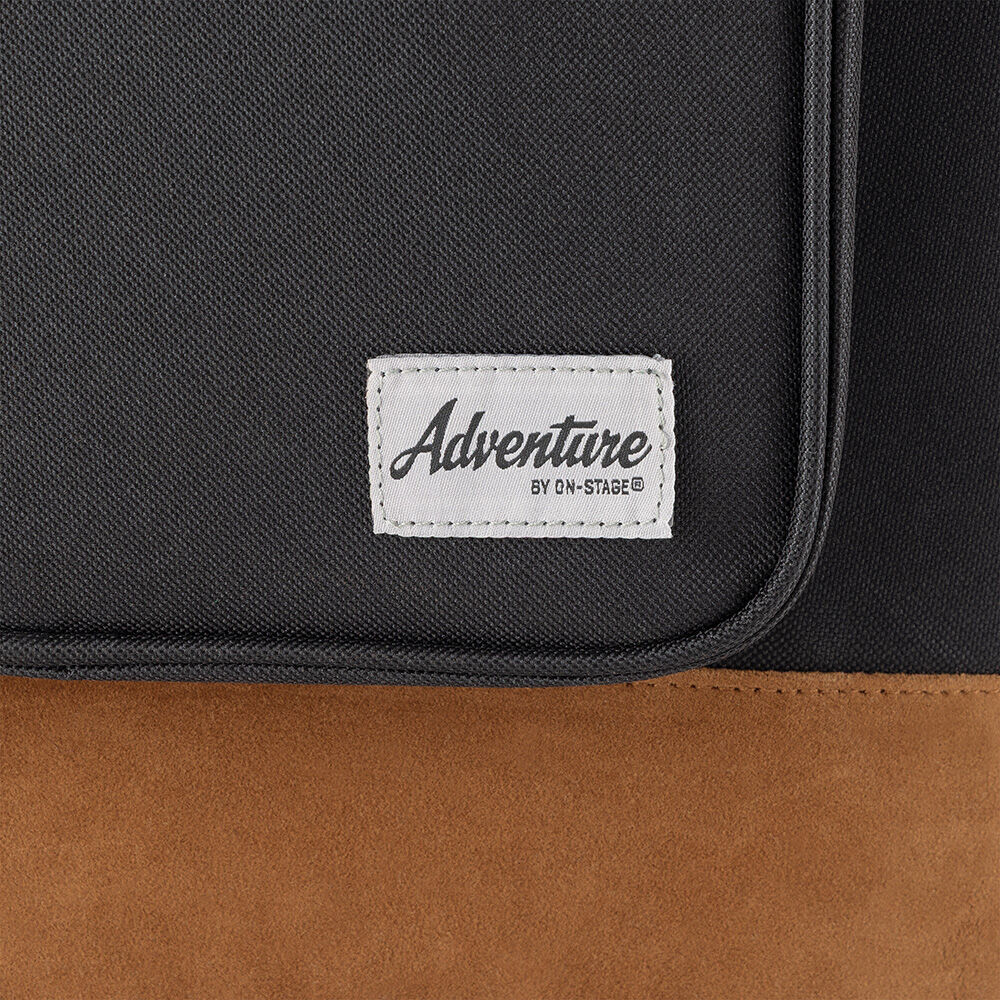 On Stage Adventure Series Acoustic Guitar Gig Bag - Black/Brown, 600D Nylon, 3 Accessory Pockets, Ergonomic Backpack Straps, 2.3 lb — view 4