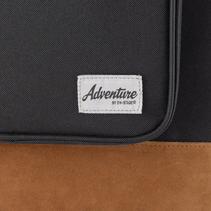 On Stage Adventure Series Acoustic Guitar Gig Bag - Black/Brown, 600D Nylon, 3 Accessory Pockets, Ergonomic Backpack Straps, 2.3 lb — view 4