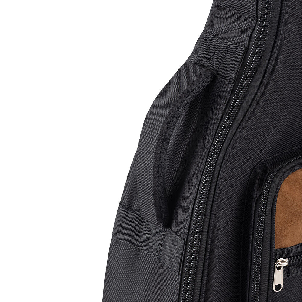 On Stage Adventure Series Acoustic Guitar Gig Bag - Black/Brown, 600D Nylon, 3 Accessory Pockets, Ergonomic Backpack Straps, 2.3 lb — view 5