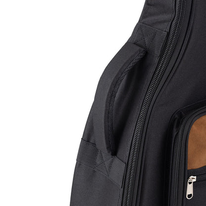On Stage Adventure Series Acoustic Guitar Gig Bag - Black/Brown, 600D Nylon, 3 Accessory Pockets, Ergonomic Backpack Straps, 2.3 lb — view 5