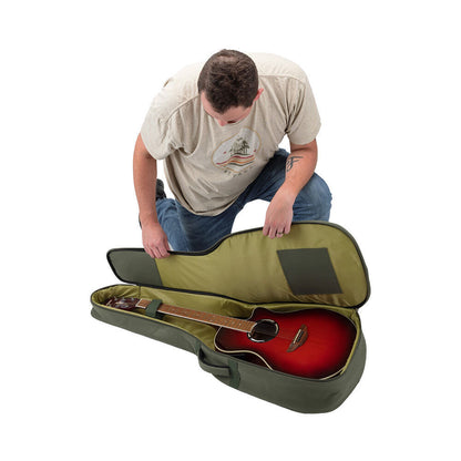 On Stage Adventure Series Acoustic Guitar Gig Bag - Green/Brown — view 6