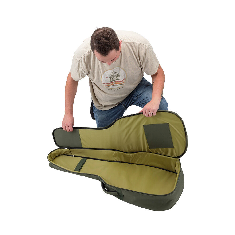 On Stage Adventure Series Acoustic Guitar Gig Bag - Green/Brown — view 5