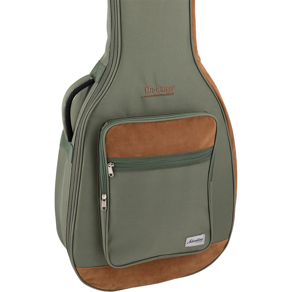 On Stage Adventure Series Acoustic Guitar Gig Bag - Green/Brown — view 3