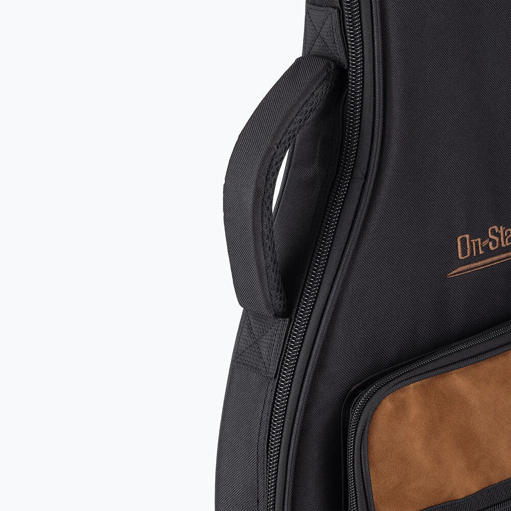 On Stage Adventure Series Electric Bass Guitar Gig Bag - Black/Brown — view 4