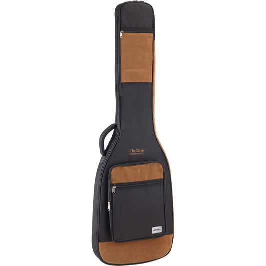 On Stage Adventure Series Electric Bass Guitar Gig Bag - Black/Brown