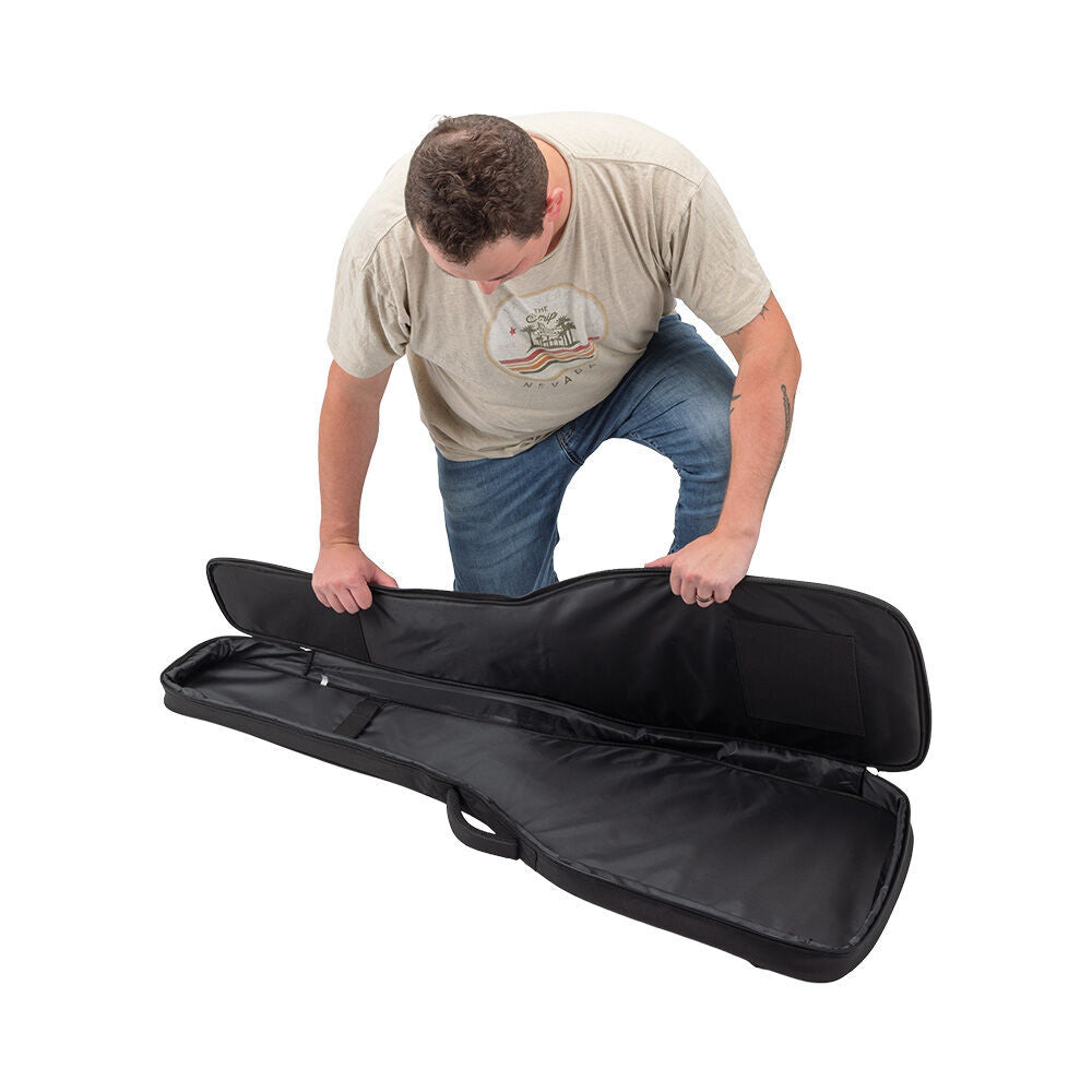 On Stage Adventure Series Electric Bass Guitar Gig Bag - Black/Brown — view 5