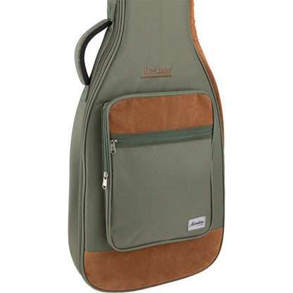 On Stage Adventure Series Electric Bass Guitar Gig Bag, Green/Brown, 600D Nylon, 3 Accessory Pockets, Lightweight, Padded, Ergonomic Design — view 3