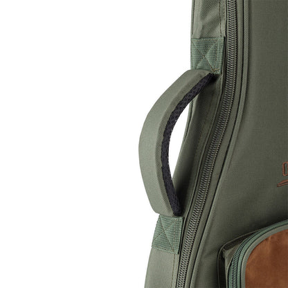 On Stage Adventure Series Electric Bass Guitar Gig Bag, Green/Brown, 600D Nylon, 3 Accessory Pockets, Lightweight, Padded, Ergonomic Design — view 4