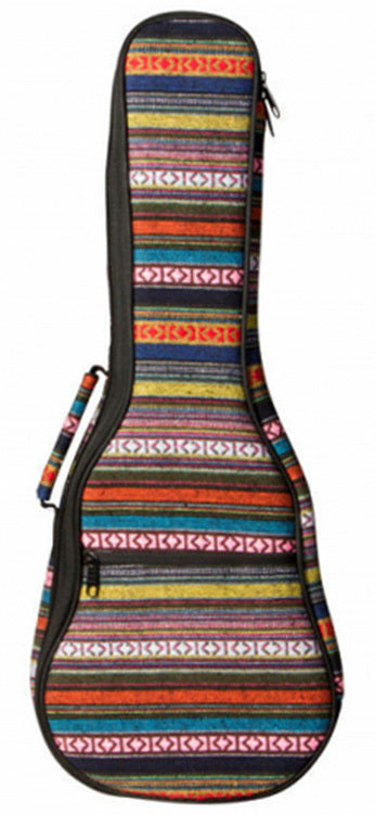 On Stage Deluxe Soprano Ukulele Bag - Multi-Colour Striped Design, Padded, Weather-Resistant, 2 Compartments, Adjustable Backpack Straps
