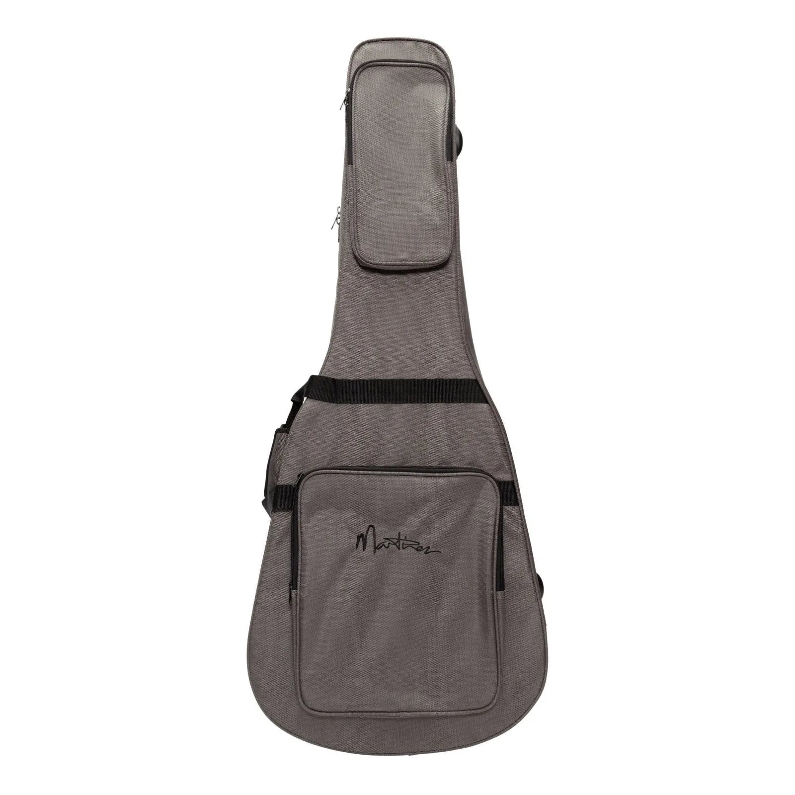 Martinez Deluxe Shaped Acoustic Guitar Polyfoam Case - Silver, Lightweight, Impact Resistant, Dreadnought Fit, Padded Backpack Straps, Accessory Pocke