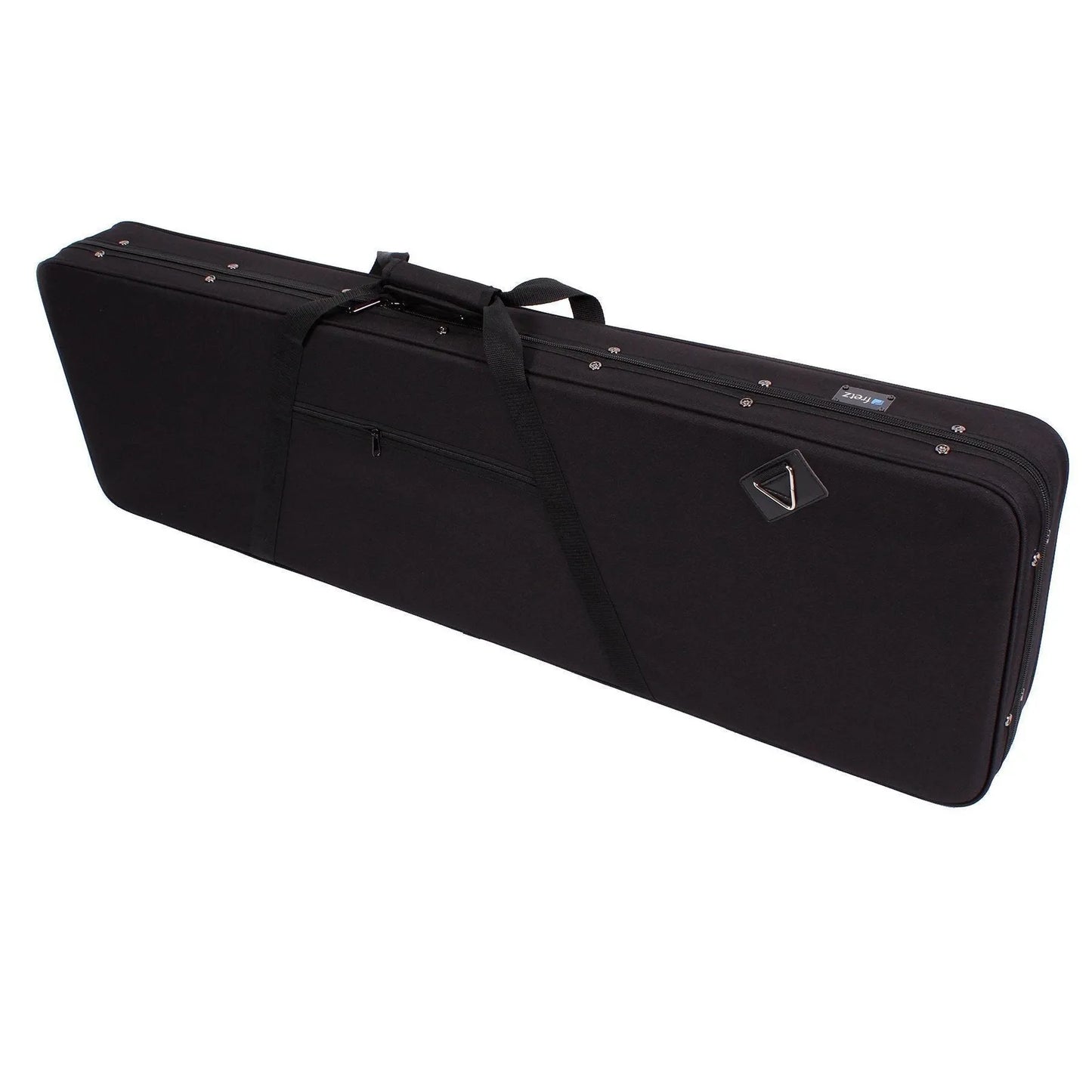 Fretz Rectangular Electric Bass Guitar Polyfoam Case - Black, Lightweight with Padded Handles and Removable Straps — view 6