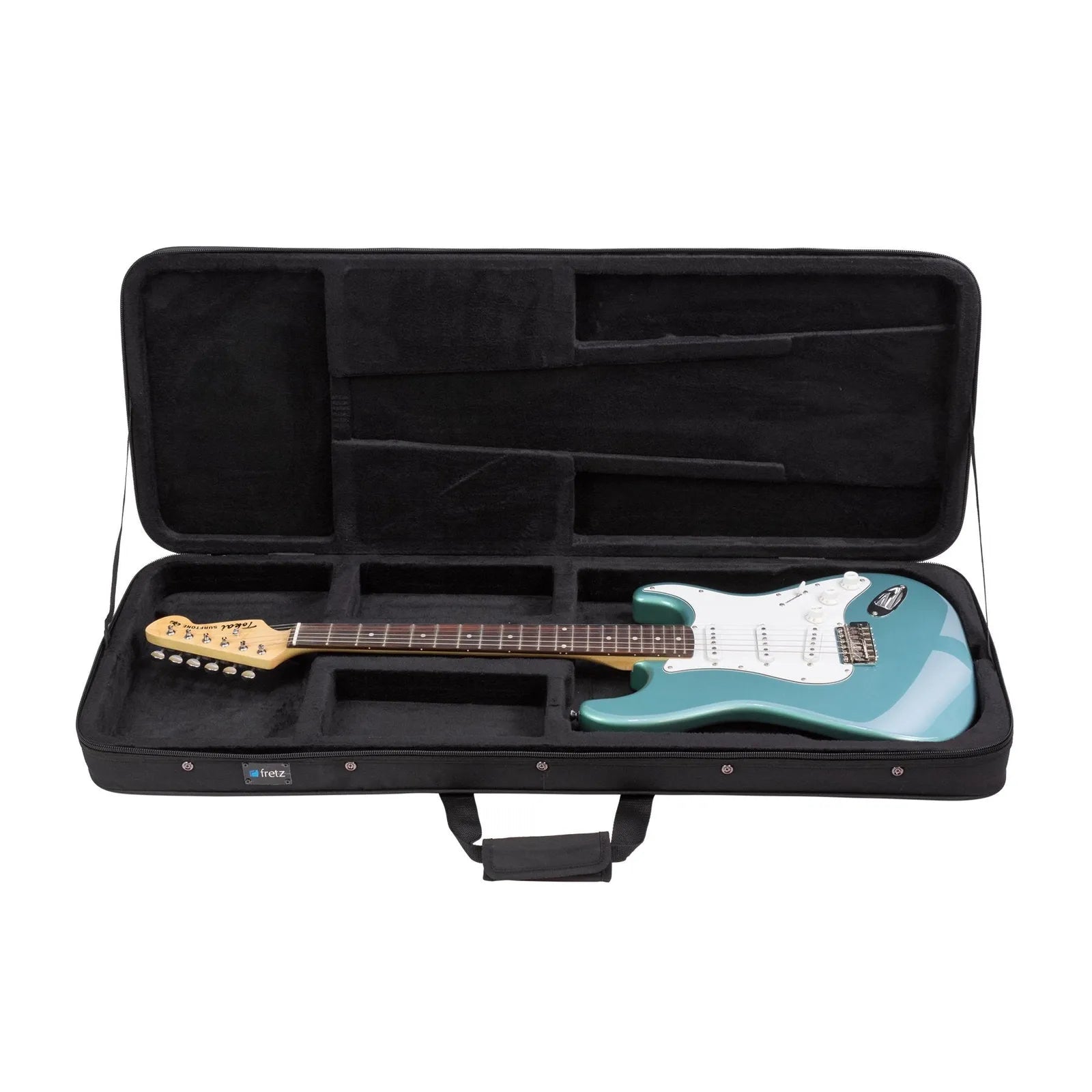 Fretz Rectangular Electric Guitar Polyfoam Case - Lightweight Protection, Black — view 3