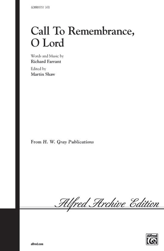 Call to Remembrance SATB Arrangement by Shaw