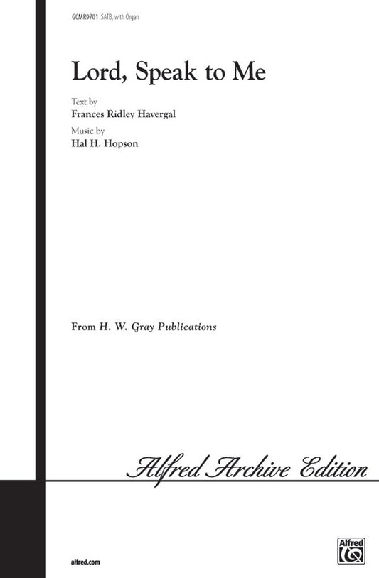 Lord Speak To Me (SATB)