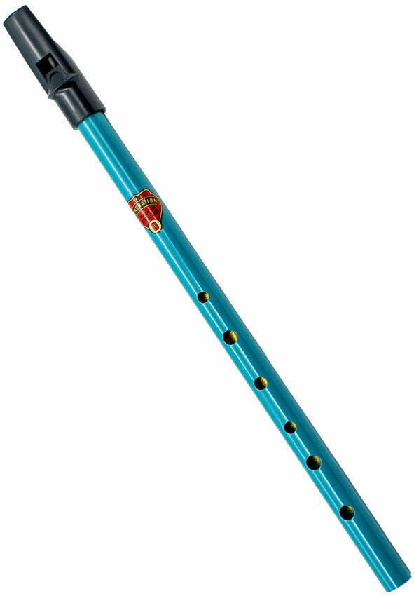 Generation Aurora Penny Whistle Teal (D) - Flageolet, 50.3g, 284x57x21mm, Black Plastic Mouthpiece, Colorful Folk Instrument