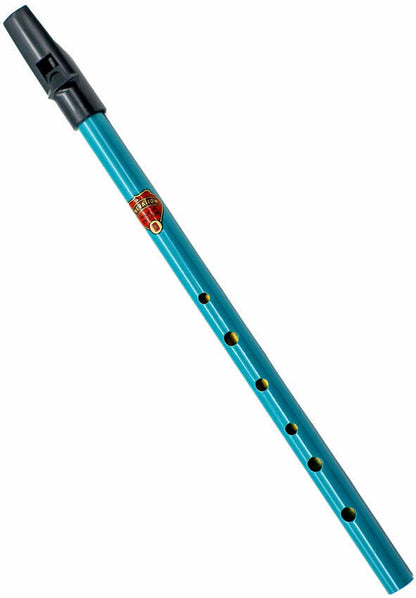 Generation Aurora Penny Whistle Teal (D) - Flageolet, 50.3g, 284x57x21mm, Black Plastic Mouthpiece, Colorful Folk Instrument