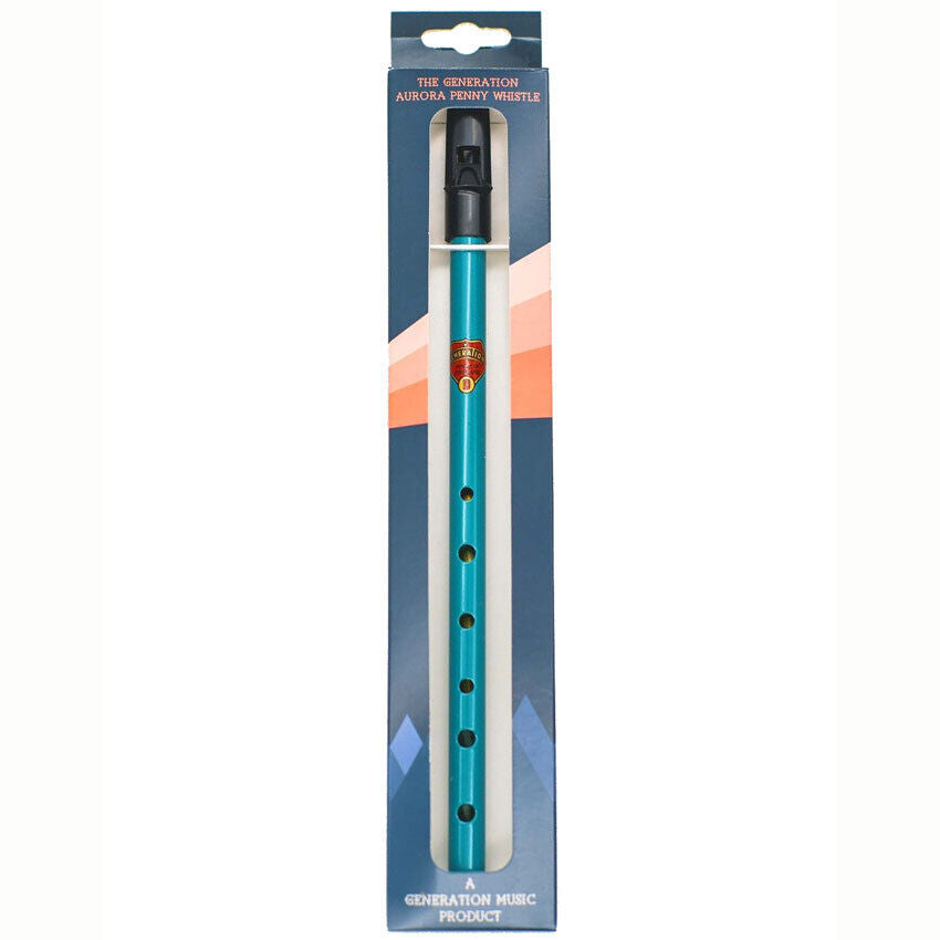 Generation Aurora Penny Whistle Teal (D) - Flageolet, 50.3g, 284x57x21mm, Black Plastic Mouthpiece, Colorful Folk Instrument — view 3