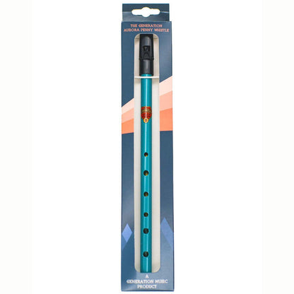 Generation Aurora Penny Whistle Teal (D) - Flageolet, 50.3g, 284x57x21mm, Black Plastic Mouthpiece, Colorful Folk Instrument — view 3