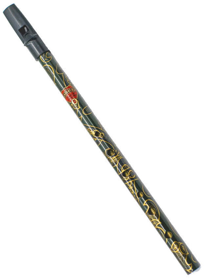 Generation Boho Designer English Tin Penny Whistle in Macdougal Green (D) with Gift Box and Fingering Chart
