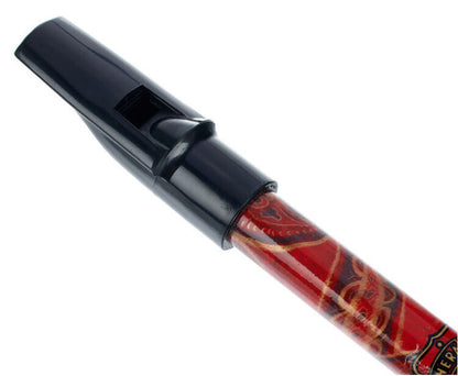 Generation Boho Designer English Tin Penny Whistle - Gaslight Red (D), Brass with Black Plastic Fipple, Gift Boxed, Fingering Chart Included — view 2