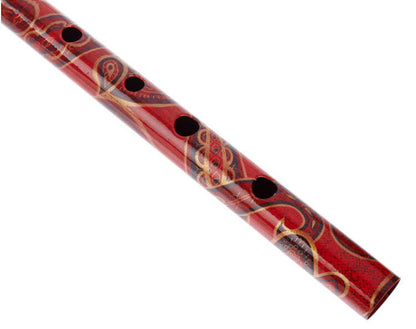 Generation Boho Designer English Tin Penny Whistle - Gaslight Red (D), Brass with Black Plastic Fipple, Gift Boxed, Fingering Chart Included — view 3