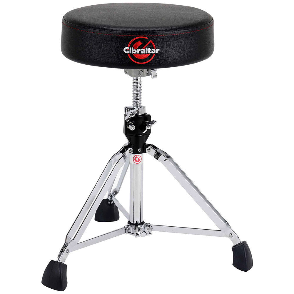 Gibraltar 9600 Series Double Braced Pro Round Drum Throne with Memory Foam Seat, Height Adjustable 20" to 26", Black PVC Leather — view 2