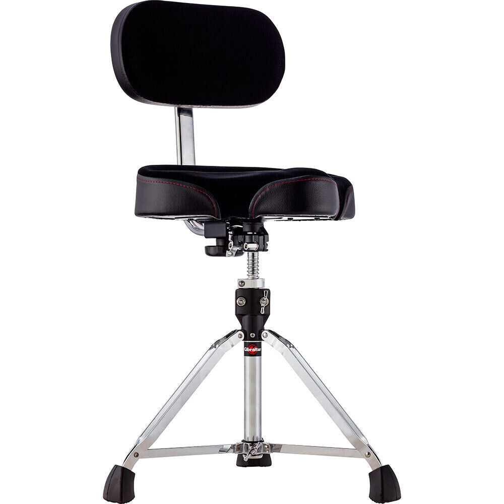 Gibraltar 9600 Series Drum Throne with Cordura Seat, Adjustable Backrest, Double Braced Tripod, Height 21"-27", Memory Foam Comfort