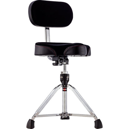 Gibraltar 9600 Series Drum Throne with Cordura Seat, Adjustable Backrest, Double Braced Tripod, Height 21"-27", Memory Foam Comfort