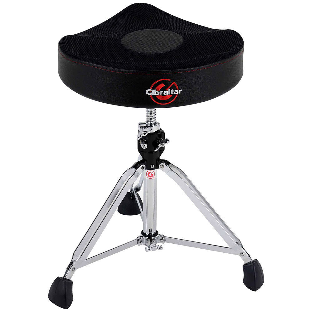 Gibraltar 9600 Series Drum Throne with Airtech Mesh Seat and Thigh Cutouts, Pro Double-Braced Base, Height Adjustable 19" to 27" — view 2