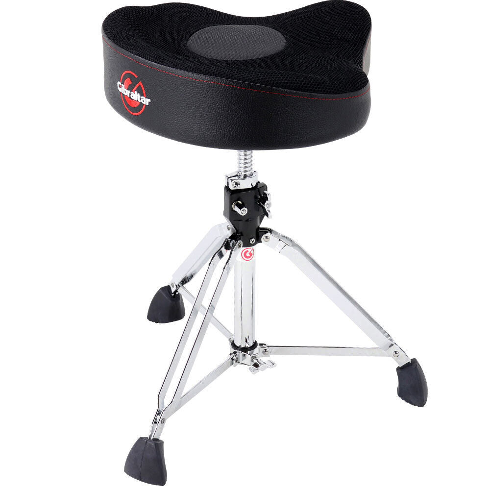 Gibraltar 9600 Series Drum Throne with Airtech Mesh Seat and Thigh Cutouts, Pro Double-Braced Base, Height Adjustable 19" to 27" — view 3
