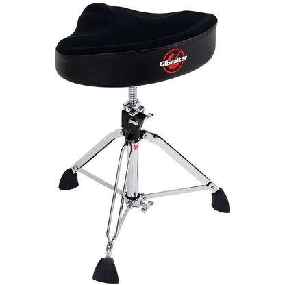 Gibraltar 9600 Series Double-Braced Drum Throne with Neoprene Saddle Seat, 20"-26" Adjustable Height, 16.5"x14.5" Top, 129 kg Capacity — view 3