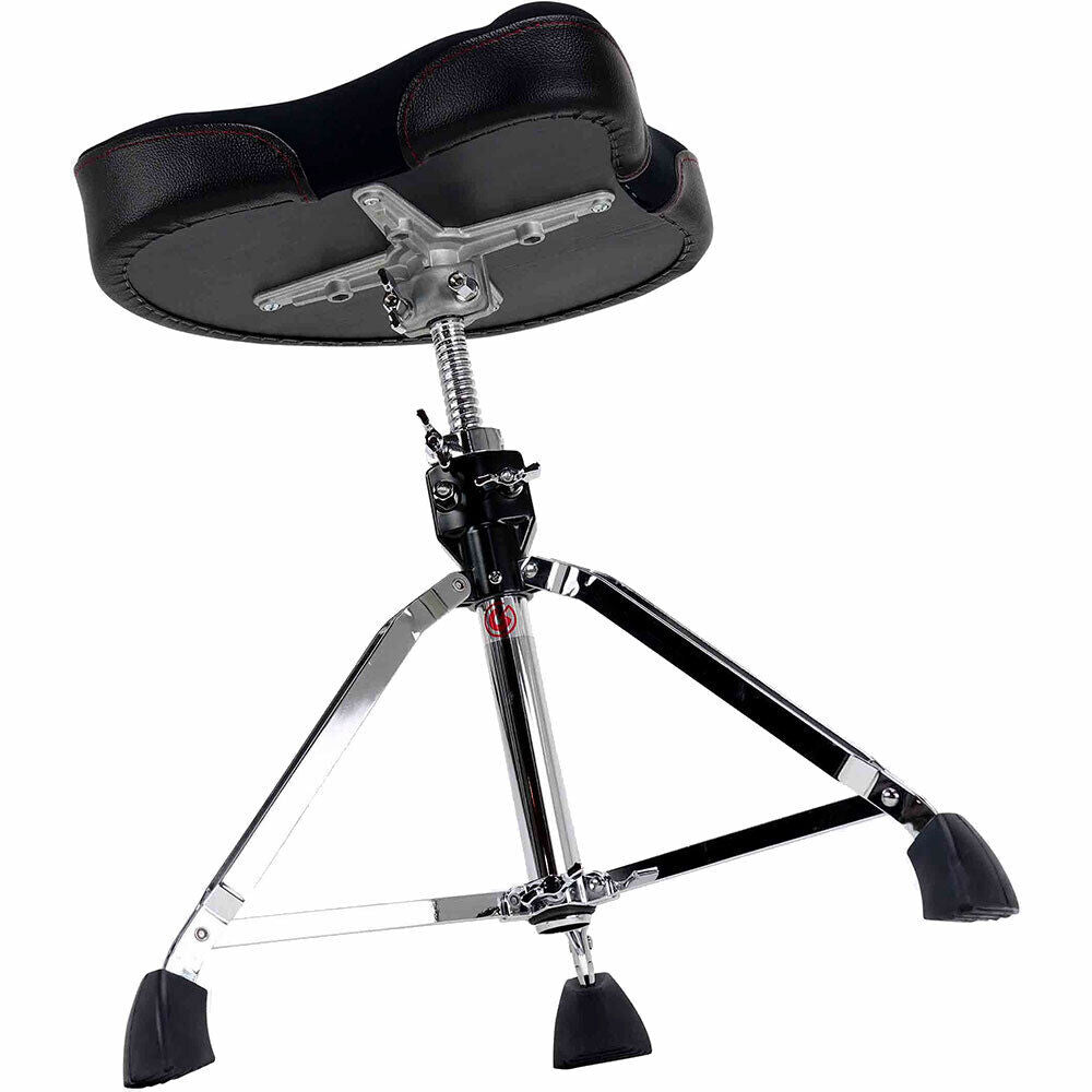 Gibraltar 9600 Series Double-Braced Drum Throne with Neoprene Saddle Seat, 20"-26" Adjustable Height, 16.5"x14.5" Top, 129 kg Capacity — view 4