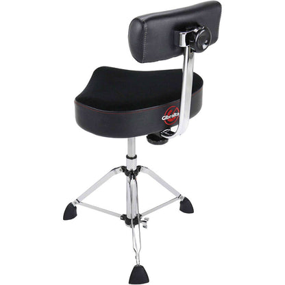 Gibraltar 9808HMB Hydraulic Saddle Drum Throne with Backrest, 16" Cordura Seat, Adjustable Height