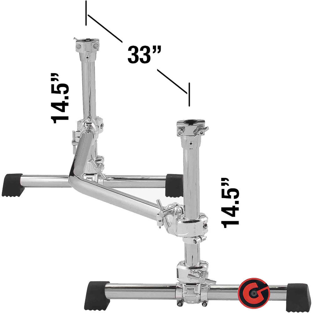 Gibraltar GSSVR Stealth Series Side V-Rack Mounting System, 18.5" Tall, 30" Long, For 4 Piece to Double Bass Drum Kits — view 2