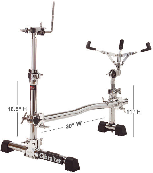 Gibraltar Stealth Series VMS Single Tom Kit with Chrome T-leg Assembly and Vertical Mounting Post