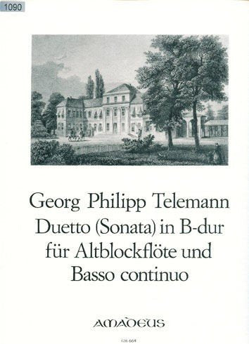 Telemann - Duetto (Sonata) B Flat Maj Treble Recorder/Piano (Amadeus)