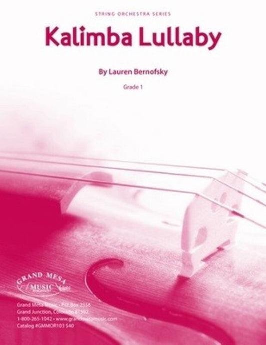 Kalimba Lullaby So1 Score Book