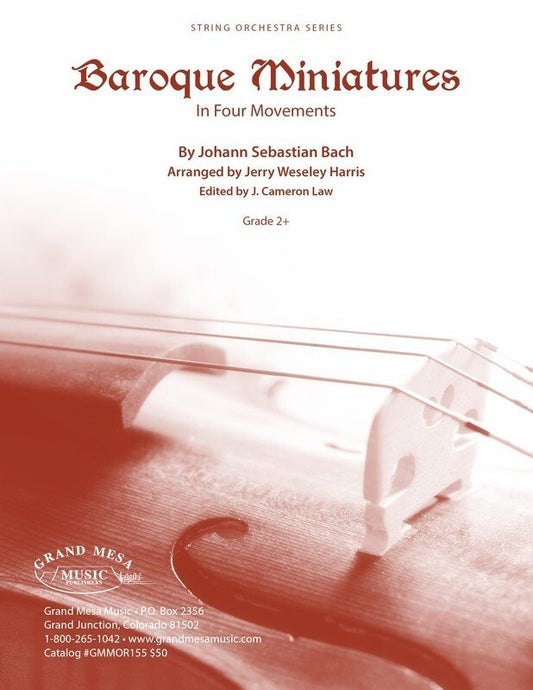 Bach: Baroque Miniatures for String Orchestra Grade 2.5 — Score & Parts (Grand Mesa Strings)